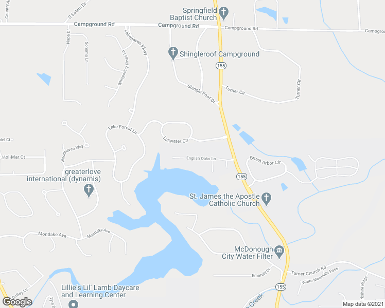 map of restaurants, bars, coffee shops, grocery stores, and more near 219 English Oaks Lane in McDonough