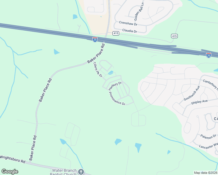 map of restaurants, bars, coffee shops, grocery stores, and more near 626 Baker Place Road in Grovetown