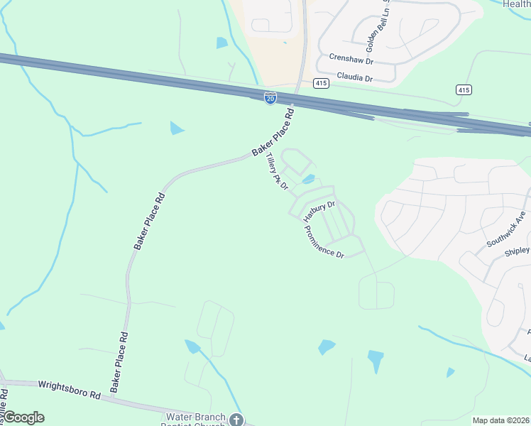map of restaurants, bars, coffee shops, grocery stores, and more near 634 Baker Place Road in Grovetown