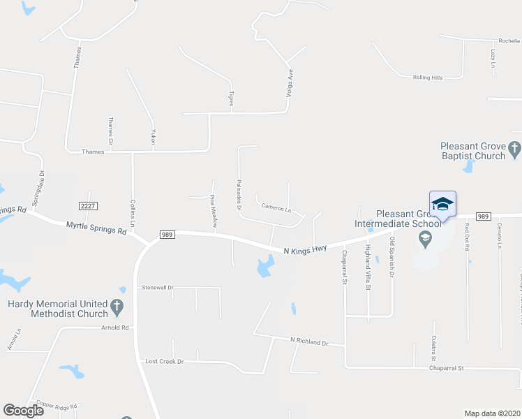 map of restaurants, bars, coffee shops, grocery stores, and more near 6811 Cameron Lane in Texarkana
