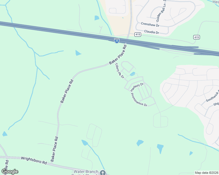 map of restaurants, bars, coffee shops, grocery stores, and more near 642 Baker Place Road in Grovetown