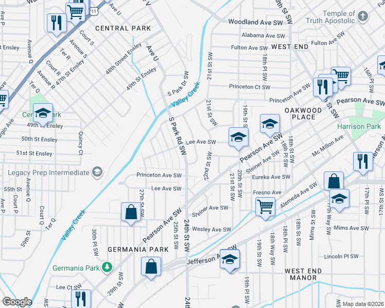 map of restaurants, bars, coffee shops, grocery stores, and more near 314 23rd Street Southwest in Birmingham