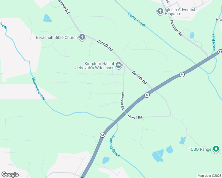 map of restaurants, bars, coffee shops, grocery stores, and more near 125 Morning Creek Way in Jonesboro