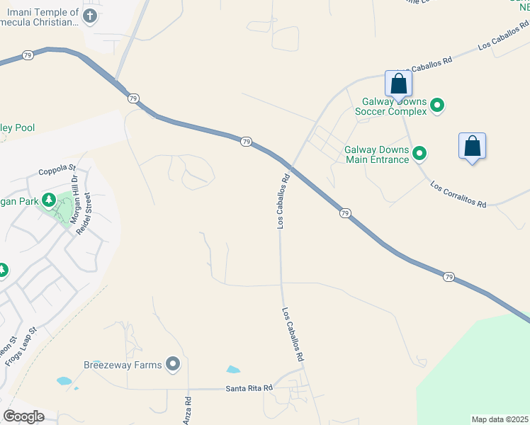 map of restaurants, bars, coffee shops, grocery stores, and more near Los Caballos Road in Riverside County