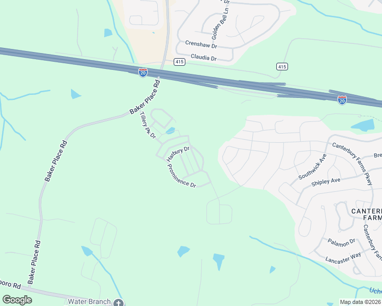 map of restaurants, bars, coffee shops, grocery stores, and more near 616 Baker Place Road in Grovetown