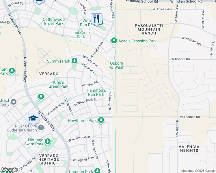 map of restaurants, bars, coffee shops, grocery stores, and more near 20370 West Hamilton Street in Buckeye