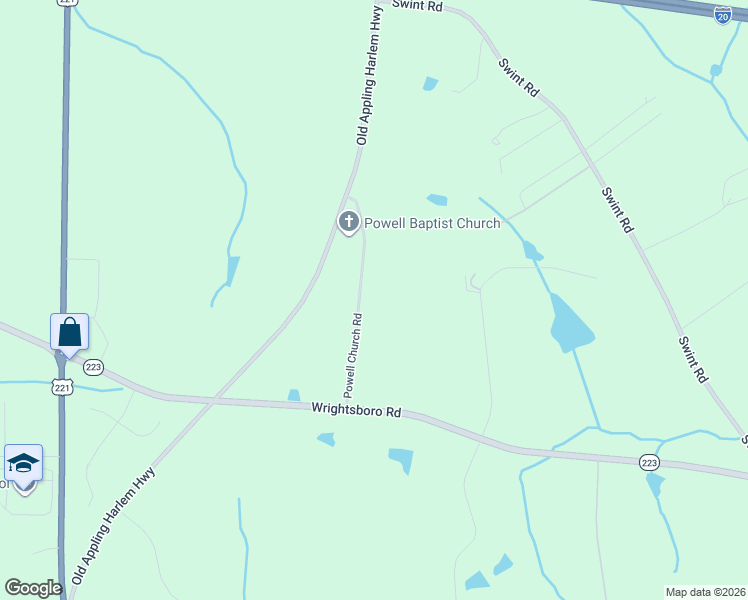 map of restaurants, bars, coffee shops, grocery stores, and more near 1561 Powell Church Road in Harlem