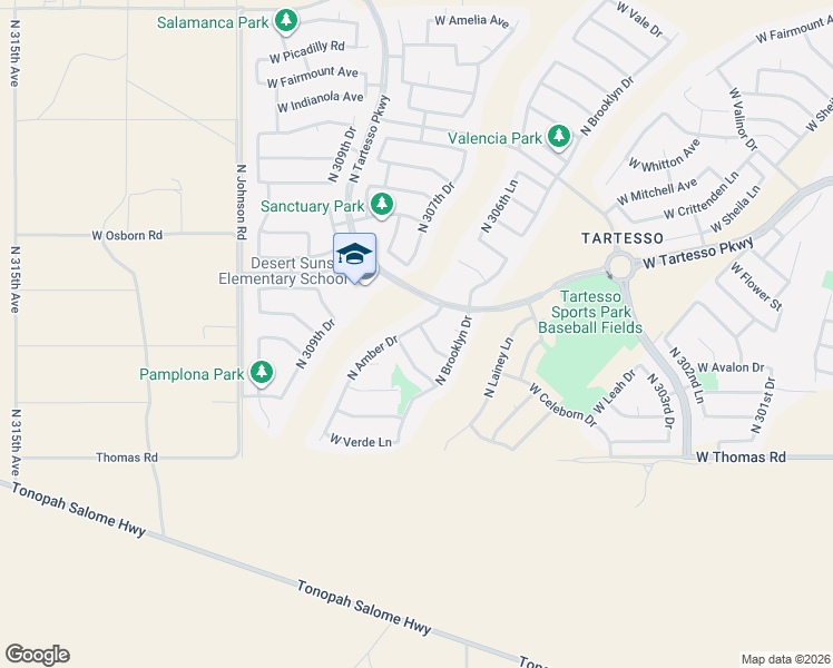 map of restaurants, bars, coffee shops, grocery stores, and more near 30832 West Earll Drive in Buckeye