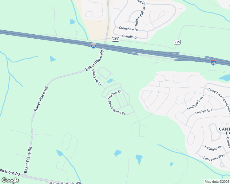 map of restaurants, bars, coffee shops, grocery stores, and more near 734 Baker Place Road in Grovetown