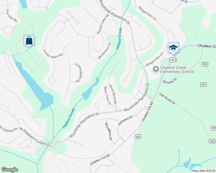 map of restaurants, bars, coffee shops, grocery stores, and more near 122 River Birch Road in Aiken