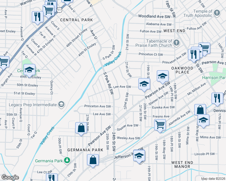 map of restaurants, bars, coffee shops, grocery stores, and more near 314 23rd Street Southwest in Birmingham