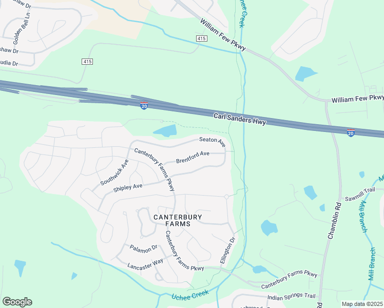 map of restaurants, bars, coffee shops, grocery stores, and more near 334 Brentford Avenue in Grovetown