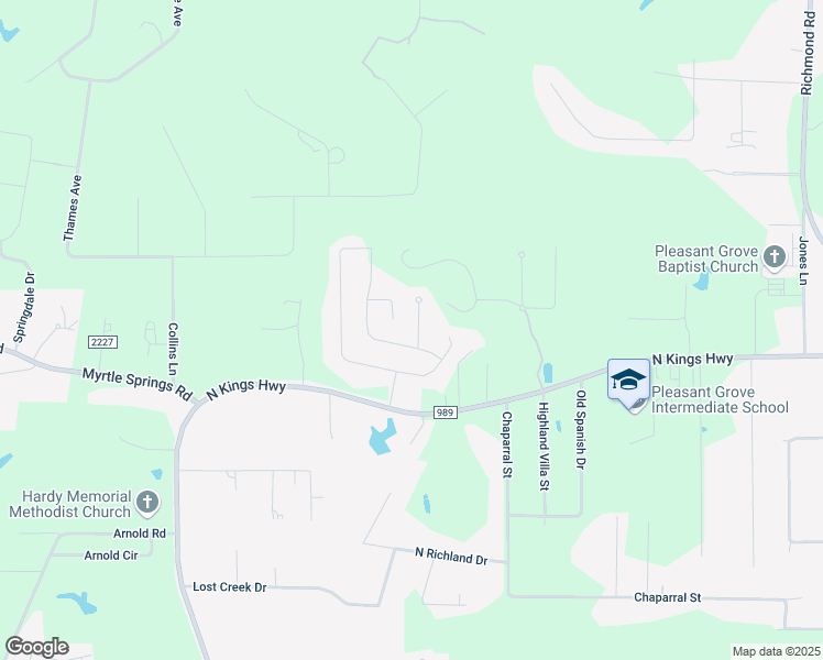 map of restaurants, bars, coffee shops, grocery stores, and more near 6802 Cameron Lane in Texarkana