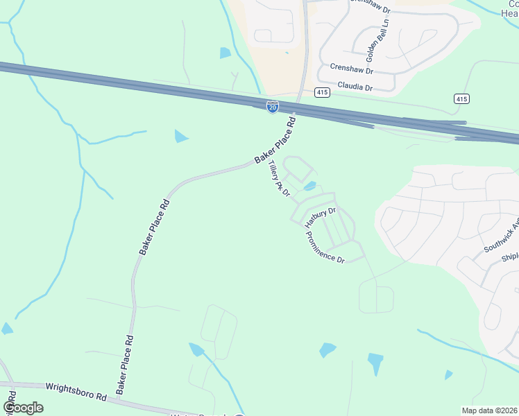 map of restaurants, bars, coffee shops, grocery stores, and more near 642 Baker Place Road in Grovetown