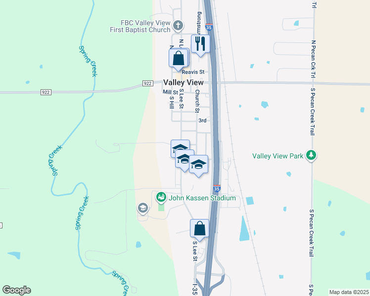 map of restaurants, bars, coffee shops, grocery stores, and more near 209 Newton Street in Valley View