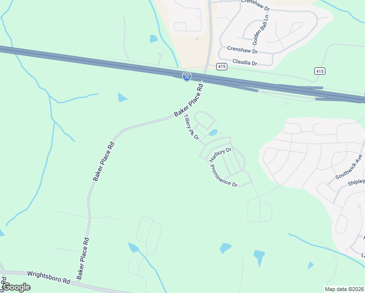 map of restaurants, bars, coffee shops, grocery stores, and more near 634 Baker Place Road in Grovetown