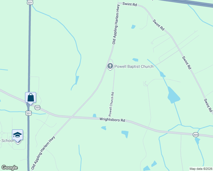 map of restaurants, bars, coffee shops, grocery stores, and more near 1561 Powell Church Road in Harlem