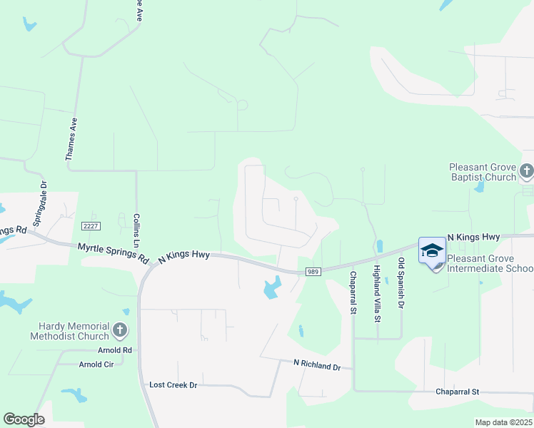 map of restaurants, bars, coffee shops, grocery stores, and more near 6811 Cameron Lane in Texarkana