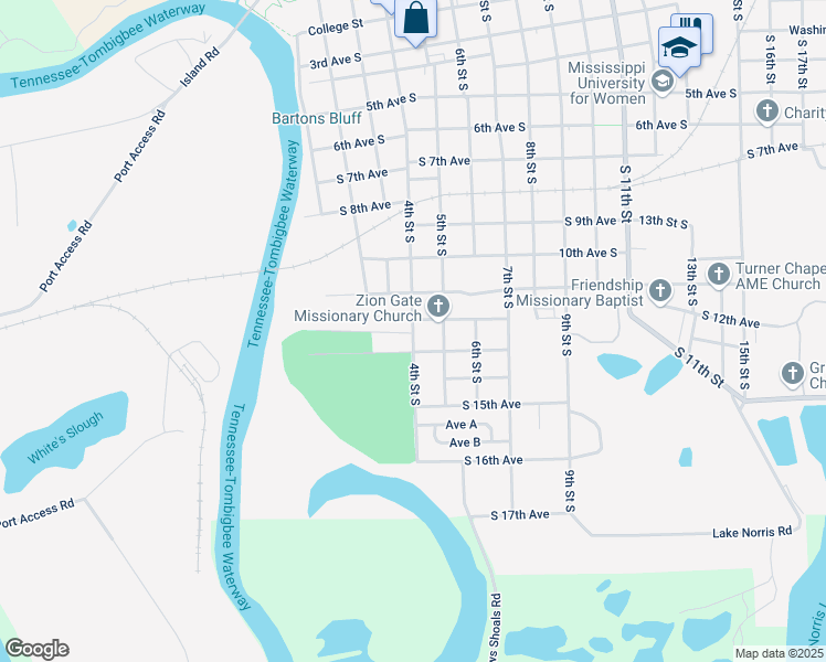map of restaurants, bars, coffee shops, grocery stores, and more near 1300 4th Street South in Columbus