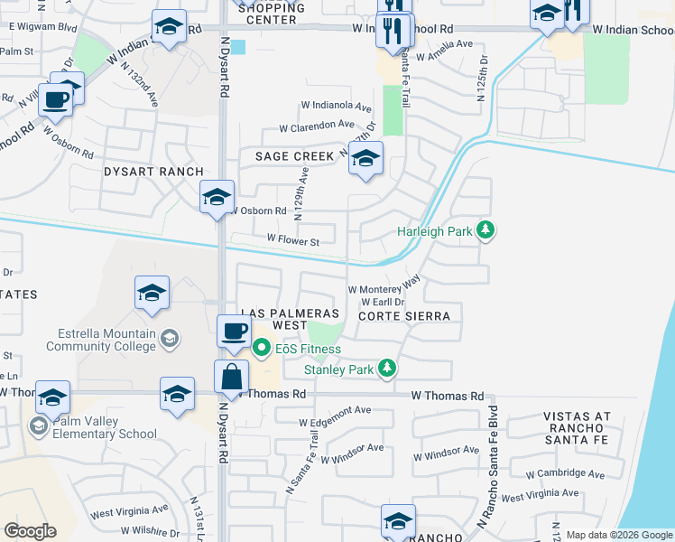 map of restaurants, bars, coffee shops, grocery stores, and more near in Avondale