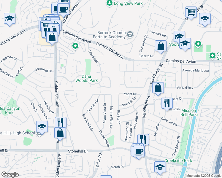 map of restaurants, bars, coffee shops, grocery stores, and more near 32932 Danapoplar in Dana Point