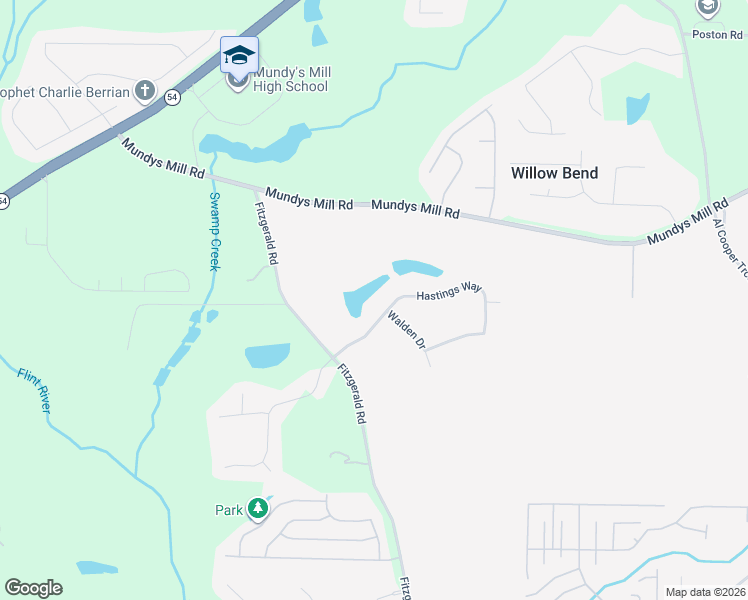 map of restaurants, bars, coffee shops, grocery stores, and more near 442 Hastings Way in Jonesboro