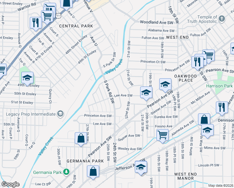 map of restaurants, bars, coffee shops, grocery stores, and more near 229 23rd Street Southwest in Birmingham