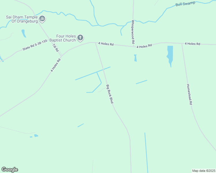 map of restaurants, bars, coffee shops, grocery stores, and more near 332 Big Buck Boulevard in Orangeburg