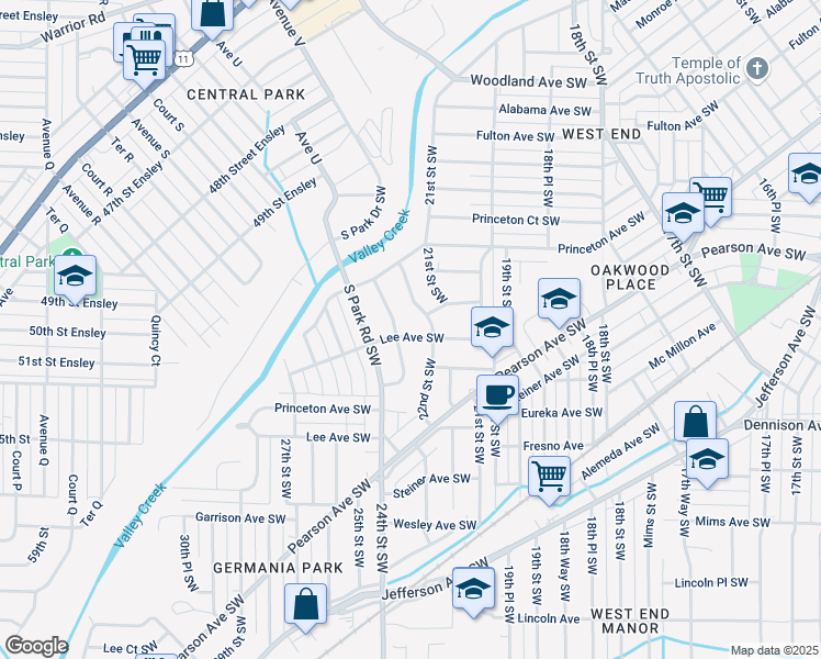 map of restaurants, bars, coffee shops, grocery stores, and more near 229 23rd Street Southwest in Birmingham