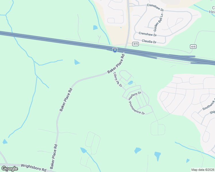 map of restaurants, bars, coffee shops, grocery stores, and more near 640 Baker Place Road in Grovetown