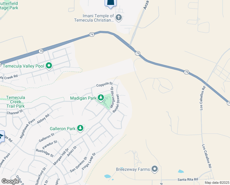 map of restaurants, bars, coffee shops, grocery stores, and more near 44207 Reidel Street in Temecula