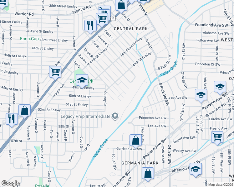 map of restaurants, bars, coffee shops, grocery stores, and more near 4924 Court R in Birmingham