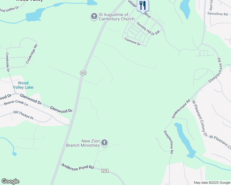 map of restaurants, bars, coffee shops, grocery stores, and more near 250 Fox Bluff Lane in Aiken