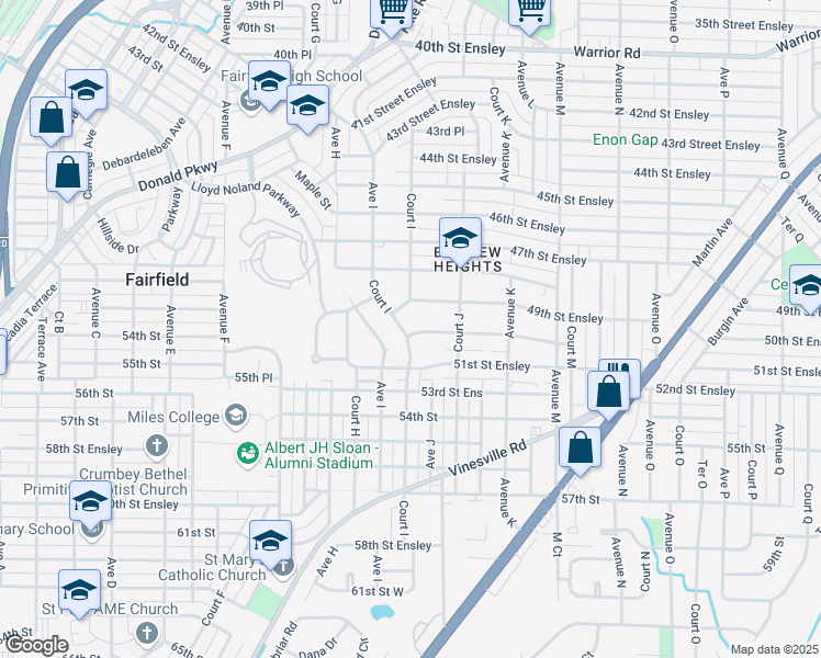 map of restaurants, bars, coffee shops, grocery stores, and more near 4917 Court I in Birmingham