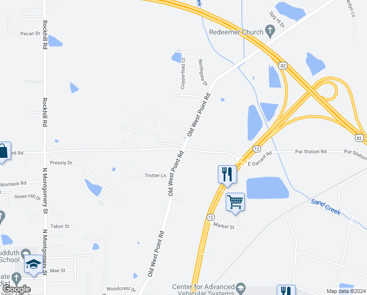 map of restaurants, bars, coffee shops, grocery stores, and more near 101 Pilkington Park Road in Starkville