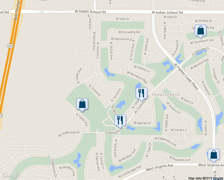 map of restaurants, bars, coffee shops, grocery stores, and more near 16260 W Earll Dr in Goodyear