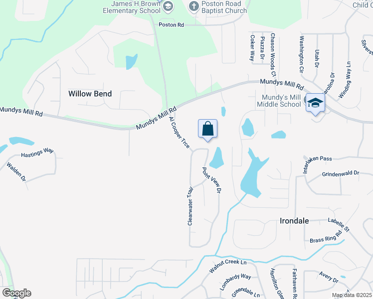 map of restaurants, bars, coffee shops, grocery stores, and more near 9921 Al Cooper Trace in Jonesboro