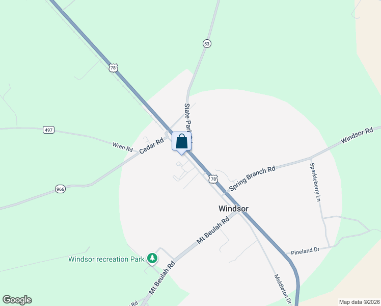 map of restaurants, bars, coffee shops, grocery stores, and more near 2 State Park Road in Windsor