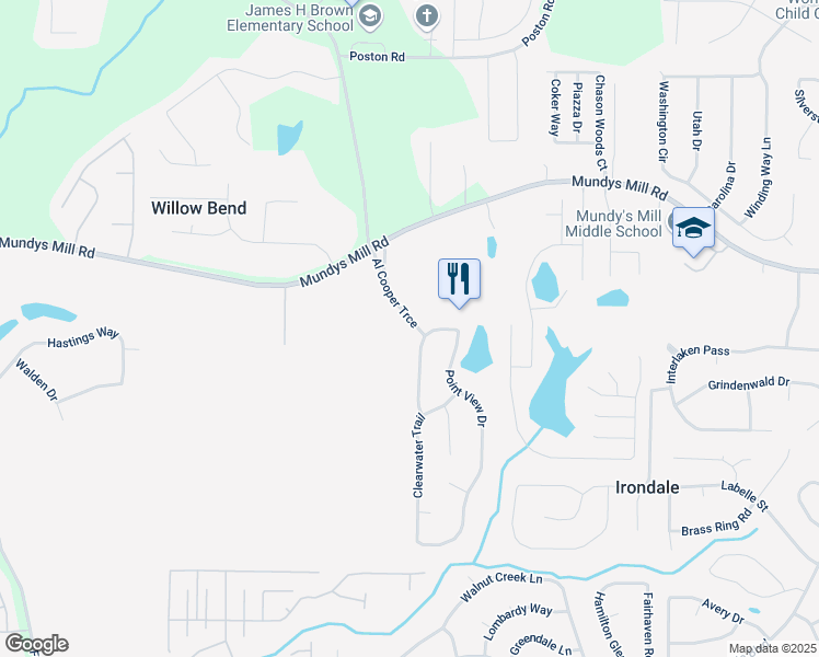 map of restaurants, bars, coffee shops, grocery stores, and more near 9921 Al Cooper Trace in Jonesboro