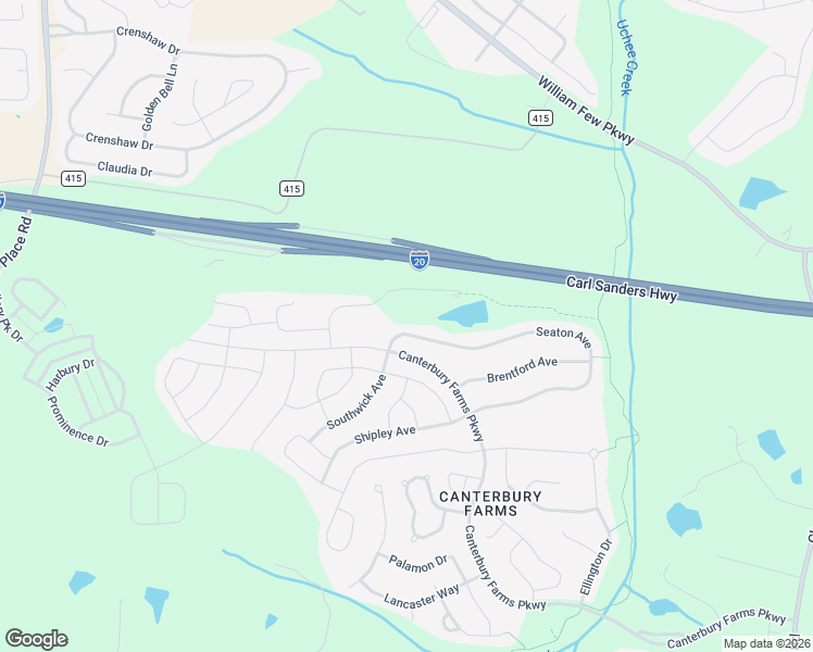 map of restaurants, bars, coffee shops, grocery stores, and more near 271 Seaton Avenue in Grovetown