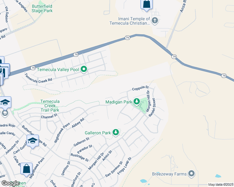 map of restaurants, bars, coffee shops, grocery stores, and more near 34248 Coppola Street in Temecula
