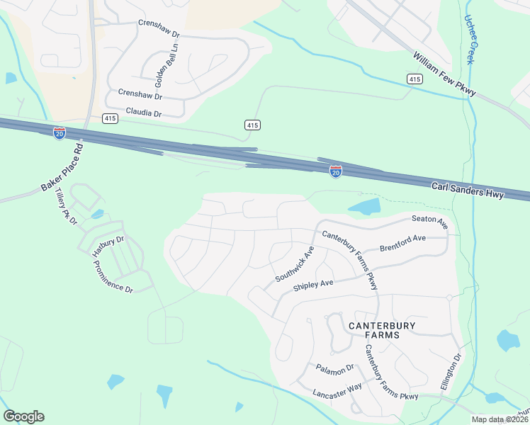 map of restaurants, bars, coffee shops, grocery stores, and more near 2115 Kinsale Avenue in Grovetown