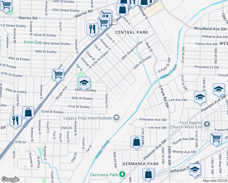 map of restaurants, bars, coffee shops, grocery stores, and more near 4924 Court R in Birmingham