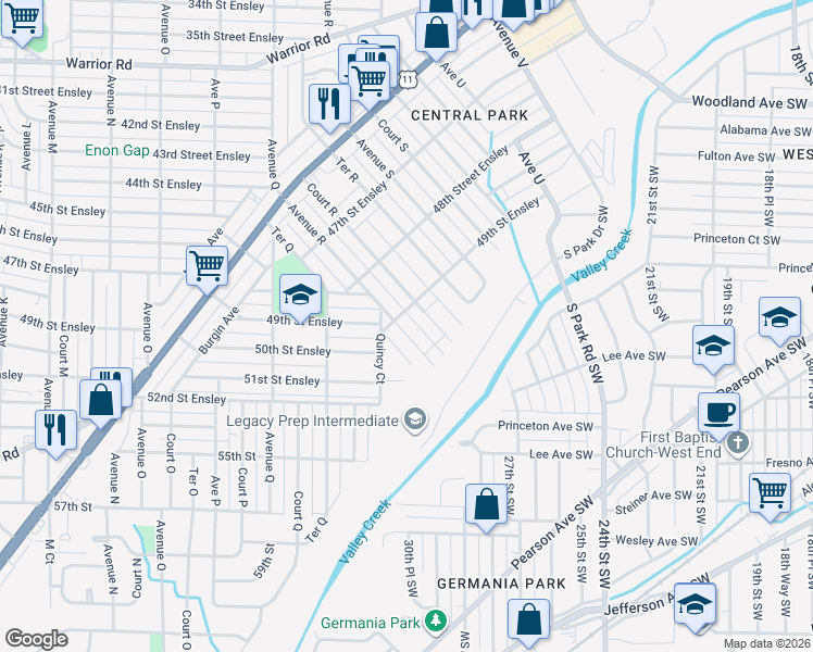 map of restaurants, bars, coffee shops, grocery stores, and more near 4924 Court R in Birmingham