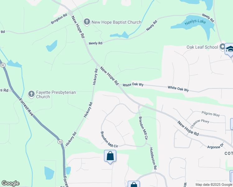 map of restaurants, bars, coffee shops, grocery stores, and more near 125 Hanover Circle in Fayetteville