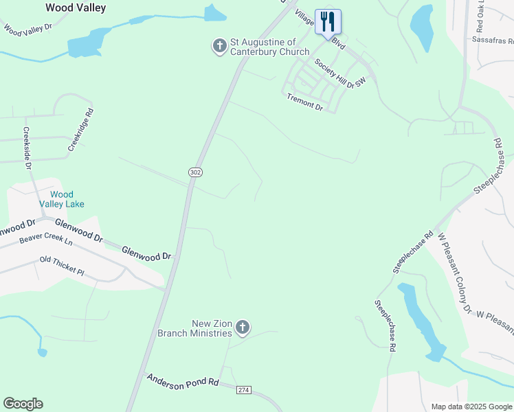 map of restaurants, bars, coffee shops, grocery stores, and more near 250 Fox Bluff Lane in Aiken