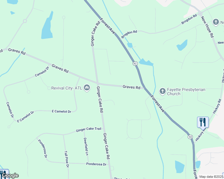 map of restaurants, bars, coffee shops, grocery stores, and more near 130 Raymond Court in Fayetteville