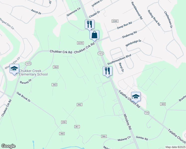 map of restaurants, bars, coffee shops, grocery stores, and more near 5080 Nokesville Circle in Aiken
