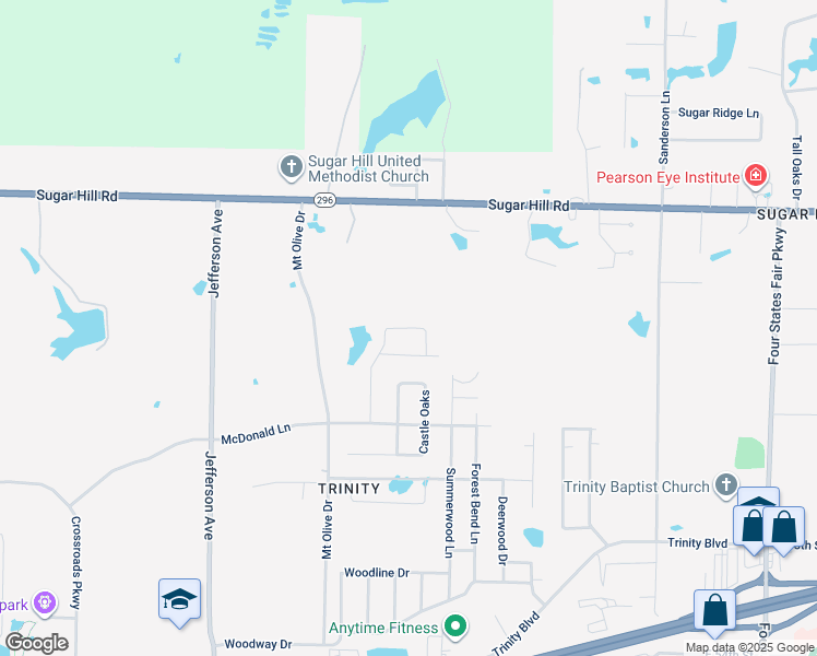 map of restaurants, bars, coffee shops, grocery stores, and more near 6409 Timbercreek Drive in Texarkana