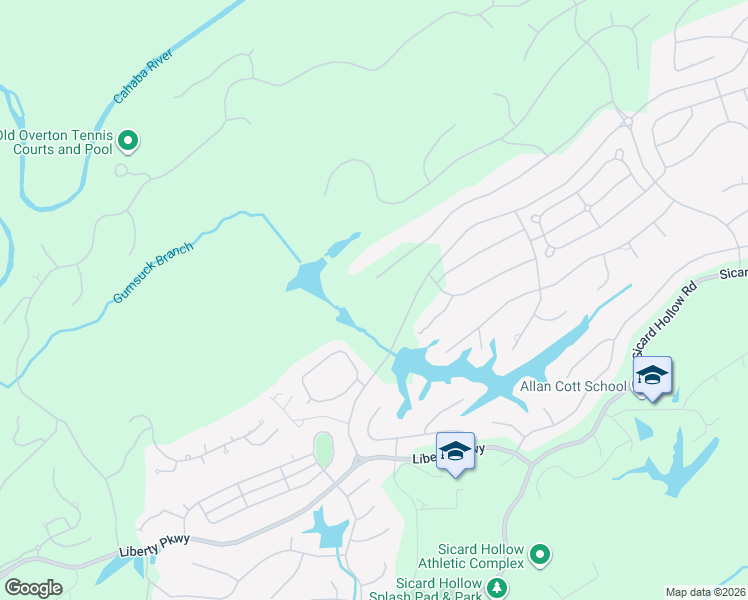 map of restaurants, bars, coffee shops, grocery stores, and more near 4301 Kings Mountain Ridge in Vestavia Hills